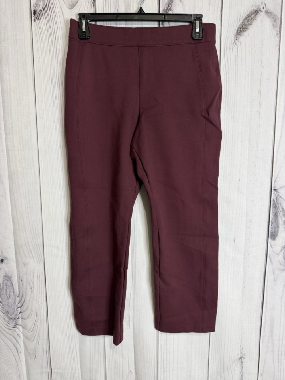 SPANX Super Smooth PerfectFit Ponte Straight Pants Sz XL (33x26) Burgundy 20254Q